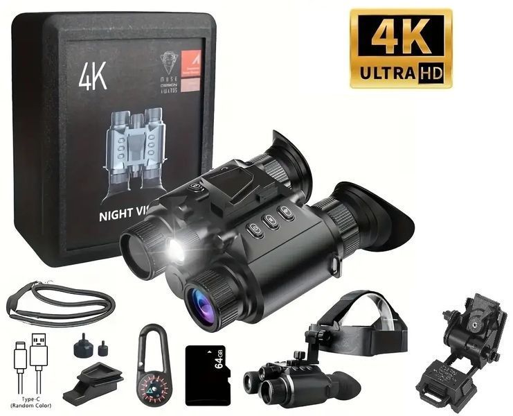 Бинокль ночного видения Z9158 4K FHD HD 850нм (до 600м в темноте) MicroSD 64GB + крепление Wilcox L4G24 (Металл) 2949460815 фото