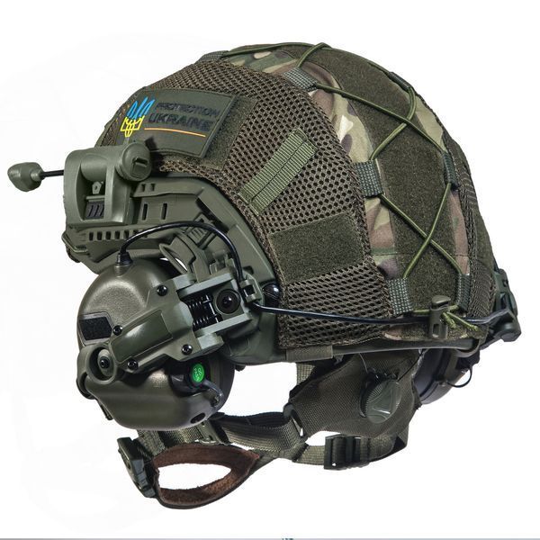 Шолом тактичний Fast TEAM WENDY Helmet NIJ IIIA + Навушники Earmor M31 MOD3 з чебурашкою +&nbsp;ліхтарик + кавер 024S1 фото