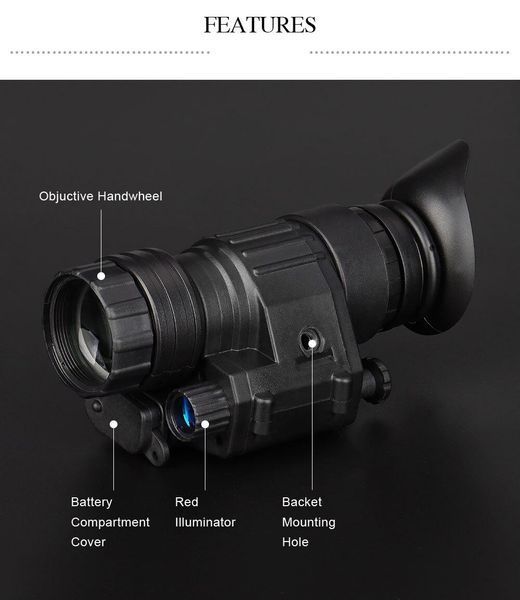 Тактический монокуляр ночного видения Night Vision PVS-14 + адаптер на шлем L4G24 + J-arm Mount + Рог дугой 1857090061 фото