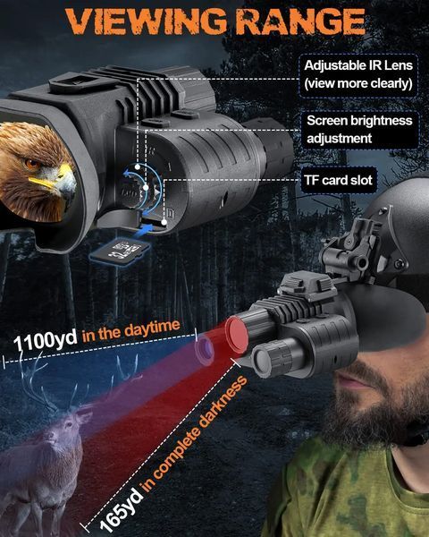 Прибор ночного видения NV-880 8x16MP 1080P HD WiFi 850nm (до 600м в темноте) + крепление Wilcox L4G2 (металл) 2178773915 фото