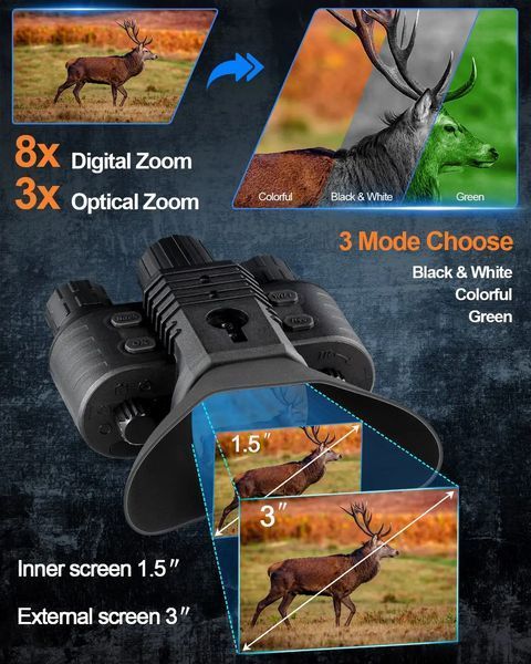 Прибор ночного видения NV-880 8x16MP 1080P HD WiFi 850nm (до 600м в темноте) + крепление Wilcox L4G2 (металл) 2178773915 фото