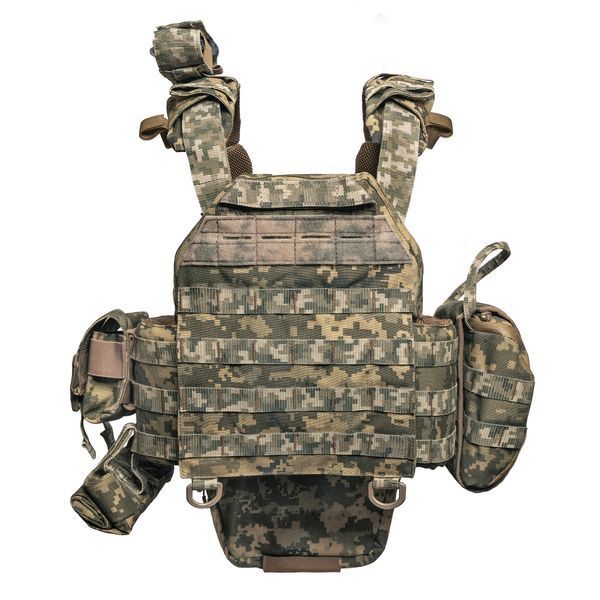 Плитоноска RAPTOR VORTEX Пиксель с быстрым сбросом. MOLLE 9 подсумков 101-2 фото