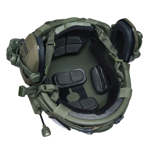 Шлем тактический Fast Helmet NIJ IIIA + Наушники Walkers Razor Slim с чебурашкой + фонарик + кавер 029S1 фото