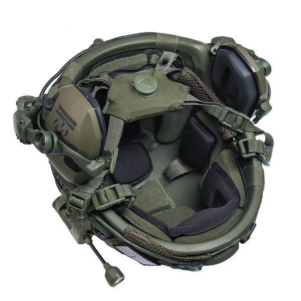 Шлем тактический Fast TEAM WENDY Helmet NIJ IIIA + Наушники Walkers Razor Slim с чебурашкой + фонарик + кавер 030S1 фото