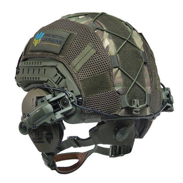 Шлем тактический Fast TEAM WENDY Helmet NIJ IIIA + Наушники Walkers Razor Slim с чебурашкой + кавер мультикам 031S1 фото