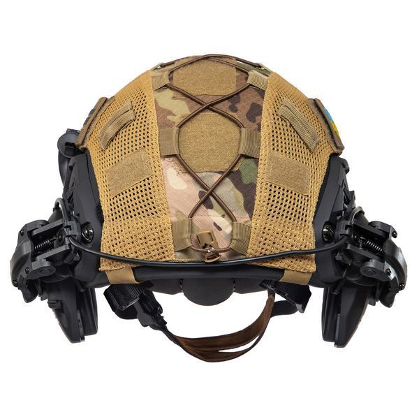 Шолом тактичний Fast Helmet NIJ IIIA + Навушники Walkers Razor Slim з чебурашкою +&nbsp;ліхтарик + кавер 036S1 фото