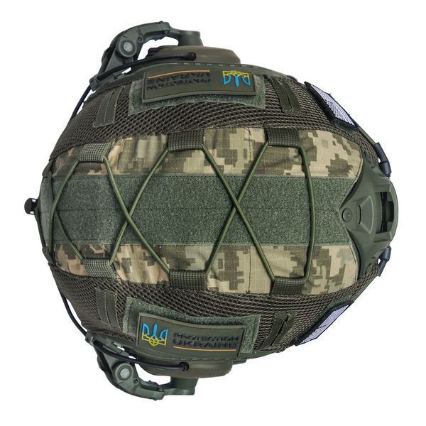 Шлем тактический Fast TEAM WENDY Helmet NIJ IIIA + Наушники Walkers Razor Slim с чебурашкой + кавер пиксель 037S1 фото
