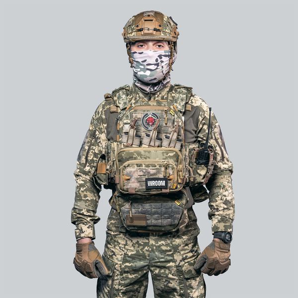 Полегшений бронежилет 6 класу Ghost Performance V2, системою швидкоскидання + 9 підсумків, колір піксель 9040 фото