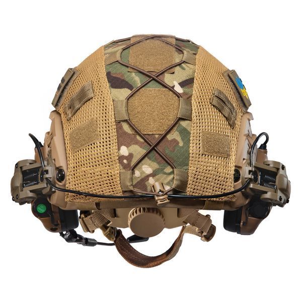 Шолом тактичний Fast Helmet NIJ IIIA + Навушники Earmor M32 MOD3 з чебурашкою + кавер 019XL2 фото