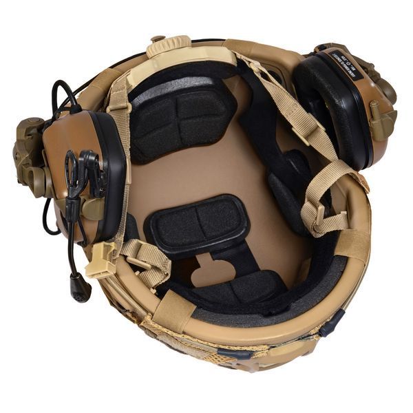 Шолом тактичний Fast Helmet NIJ IIIA + Навушники Earmor M32 MOD3 з чебурашкою + кавер 019XL2 фото