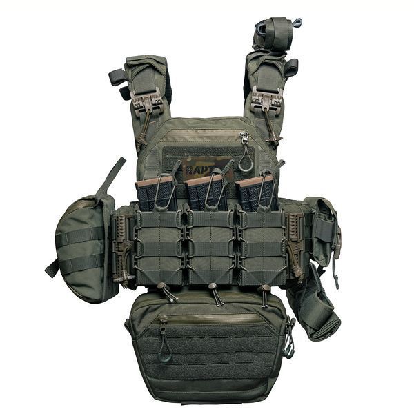 Плитоноска RAPTOR VORTEX Олива с быстрым сбросом. MOLLE 9 подсумков 101-3 фото