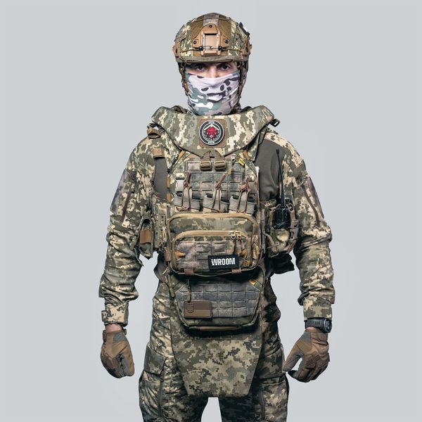 Бронежилет 6 класу "Ghost Performance V4" з балістичним захистом 1 класу, системою швидкоскид + 9 підсумків, колір піксель 9049 фото