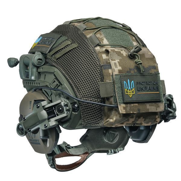 Шлем тактический Fast TEAM WENDY Helmet NIJ IIIA + Наушники Walkers Razor Slim с чебурашкой + фонарик + кавер 041 фото