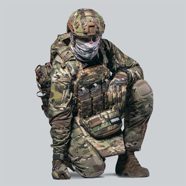 Бронежилет 6 класу "Ghost Gen4 V3" з балістичним захистом 1 класу, системою швидкого скидання + 10 підсумків, колір мультикам 2206404245 фото