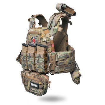 Бронежилет 6 класу &laquo;Ghost Gen4 V2+&raquo; з балістичним захистом 2 класу, системою швидкого скидання + 9 підсумків, колір мультикам 2206407602 фото
