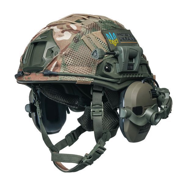 Шолом тактичний Fast TEAM WENDY Helmet NIJ IIIA + Навушники Walkers Razor Slim з чебурашкою +&nbsp;ліхтарик + кавер 042 фото