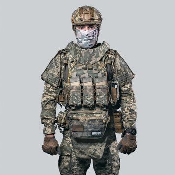 Бронежилет 6 класу "Ghost Gen4 V5+" з балістичним захистом 2 класу, системою швидкого скидання + 9 підсумків, колір піксель 2235863457 фото