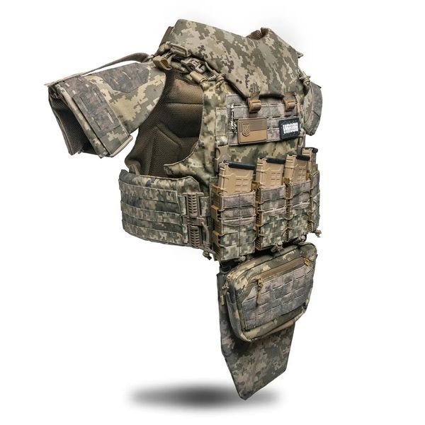 Бронежилет 6 класу OTAMAN GEN4 V5+ зі збільшеною площею захисту, колір Піксель 9063 фото