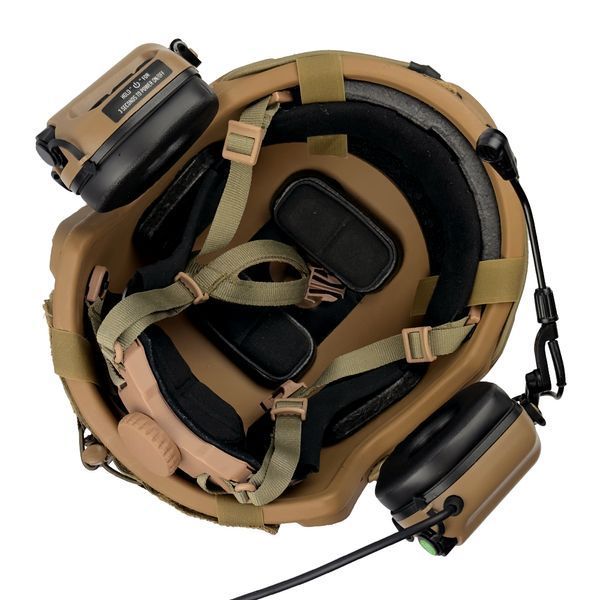 Шолом тактичний FAST Helmet NIJ IIIA + Навушники Earmor M32H MOD3 + Кавер мультикам 013 фото