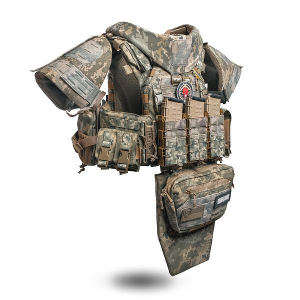 Бронежилет 6 класу "Ghost Gen4 V5" з балістичним захистом 1 класу, системою швидкого скидання + 9 підсумків, колір піксель 2236077968 фото