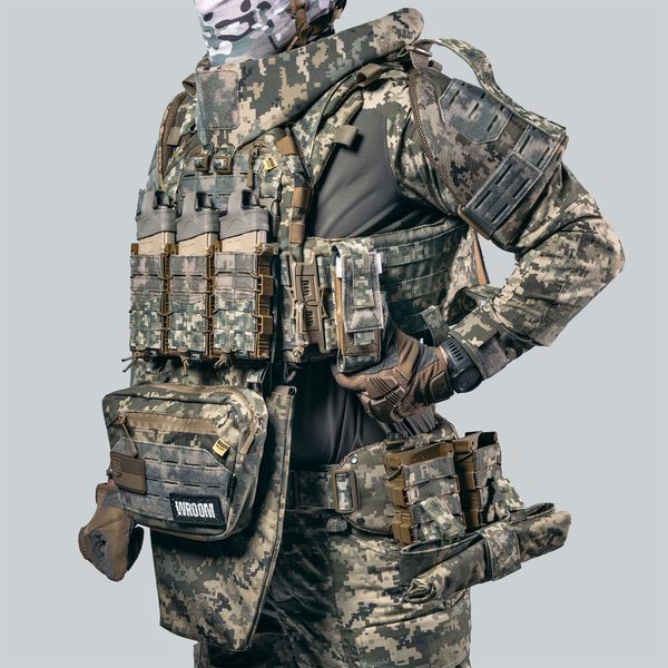 Бронежилет 6 класу "Ghost Gen4 V5" з балістичним захистом 1 класу, системою швидкого скидання + 9 підсумків, колір піксель 2236077968 фото
