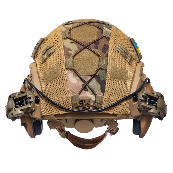 Шолом тактичний Fast Helmet NIJ IIIA + Навушники Walkers Razor Slim з чебурашкою +&nbsp;кавер мультикам 004S1 фото