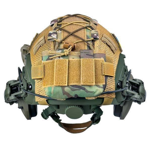 Шолом тактичний Fast Helmet NIJ IIIA + Навушники Walkers Razor Slim з чебурашкою +&nbsp;ліхтарик + кавер 006S1 фото