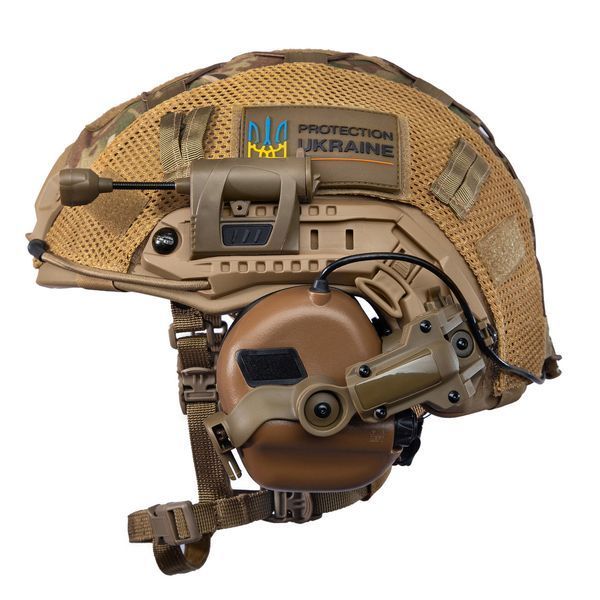 Шолом тактичний Fast TEAM WENDY Helmet NIJ IIIA + Навушники Earmor M31 MOD3 з чебурашкою +&nbsp;ліхтарик + кавер 015S1 фото