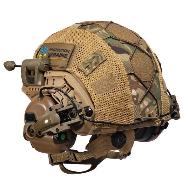 Шолом тактичний Fast TEAM WENDY Helmet NIJ IIIA + Навушники Earmor M31 MOD3 з чебурашкою +&nbsp;ліхтарик + кавер 015S1 фото