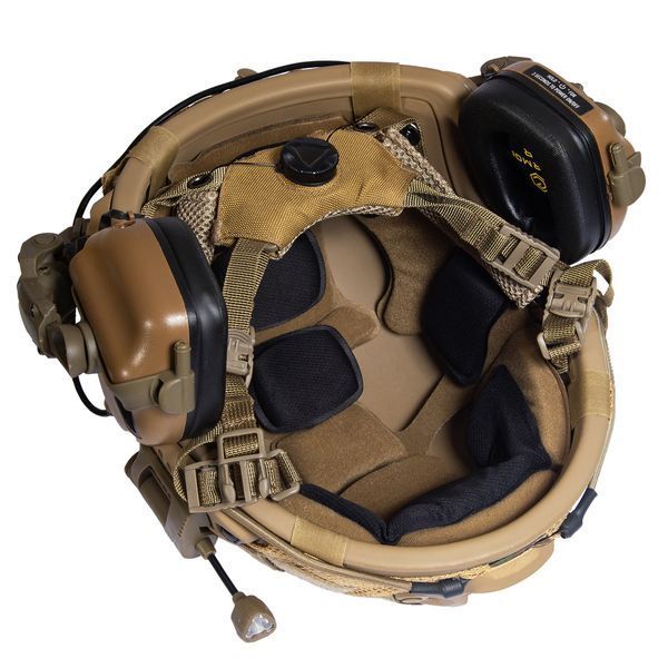 Шолом тактичний Fast TEAM WENDY Helmet NIJ IIIA + Навушники Earmor M31 MOD3 з чебурашкою +&nbsp;ліхтарик + кавер 015S1 фото
