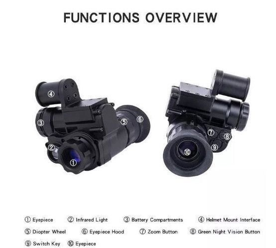Монокуляр (прибор) с ночным видением Vector Optics NVG 10 + WiFi на каску (до 800м) 1781865418 фото