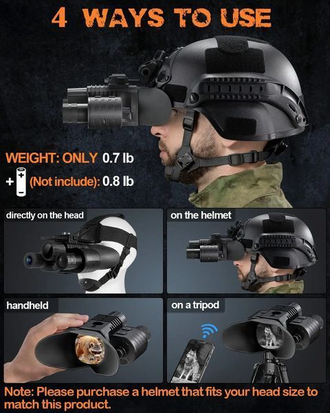 Прилад нічного бачення NV-880 8x16MP із цифровим зумом 1080P HD WiFi 850nm (до 600м у темряві) 2124526073 фото