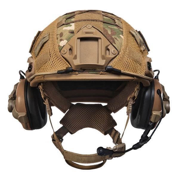 Шолом тактичний Fast TEAM WENDY Helmet NIJ IIIA + Навушники Earmor M32 MOD3 з чебурашкою + кавер 018S1 фото